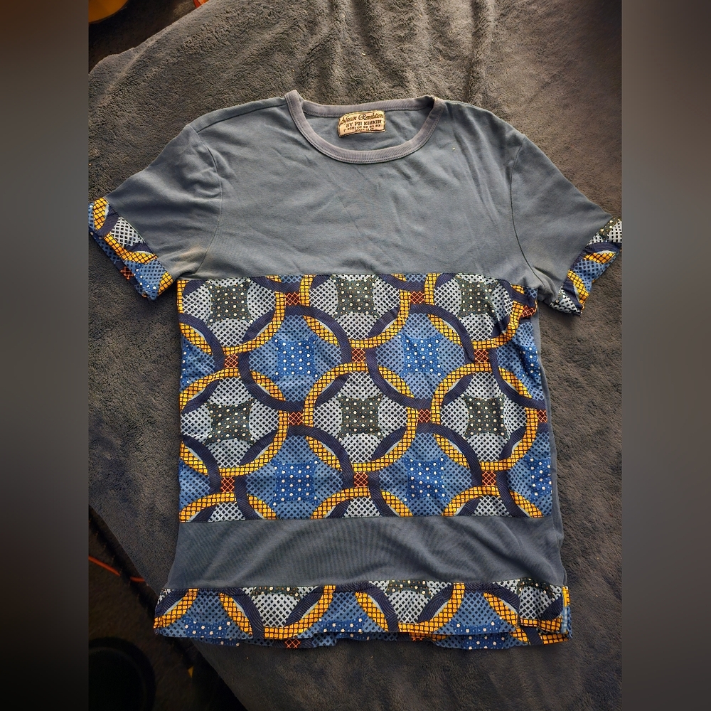 Revolution Blue and Gray Patterned Men's Tee